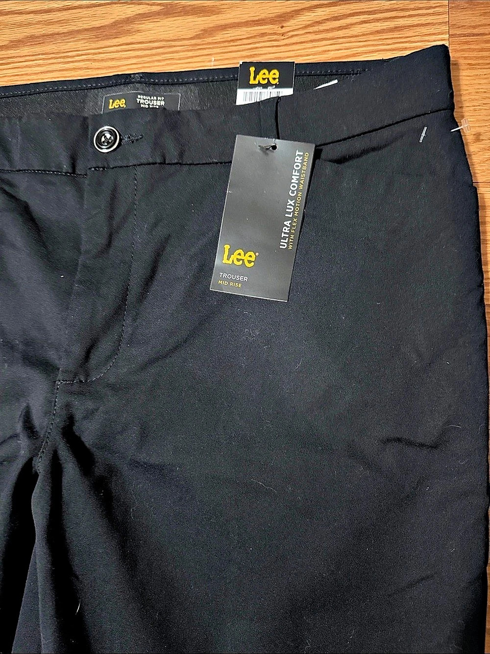 Lee Ultra Lux Comfort Straight Leg Pants Black-Size 14 Long - Picture 6 of 7